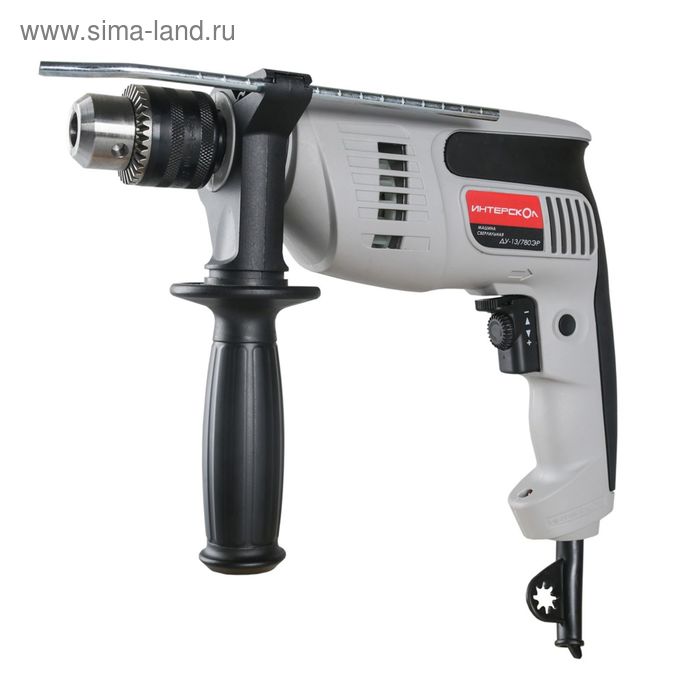 Дрель «ИНТЕРСКОЛ ДУ-13/780ЭР», ударная, 780 Вт, 2700 об/мин, 30000 уд/мин, ЗВП 13 мм, реверс - Фото 1