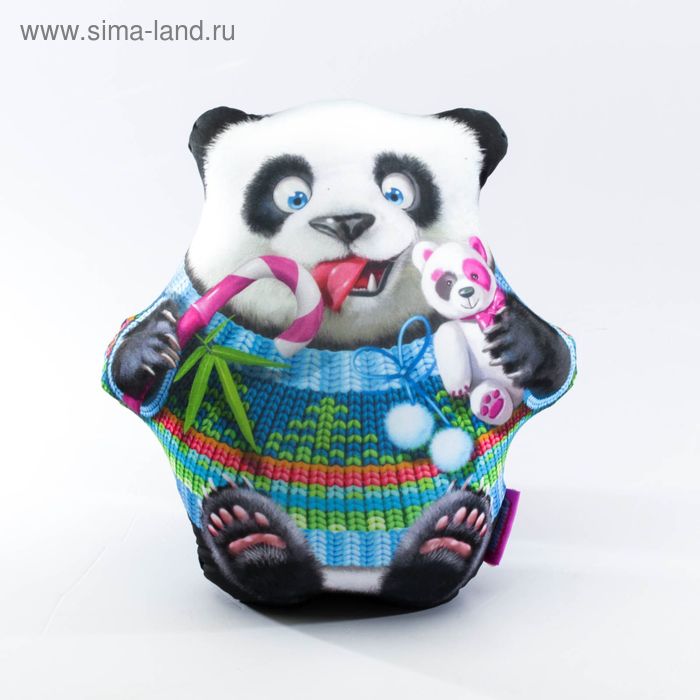 Мягкая игрушка-антистресс "Панда сладкоежка", цвет синий, 28 см - Фото 1