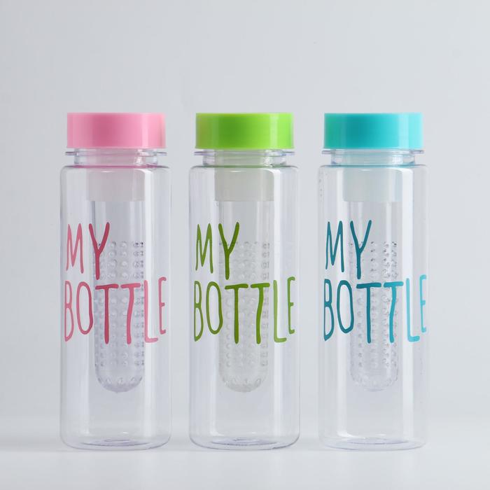Бутылка для воды, 500 мл, "My bottle", с контейнером для фруктов, 19.5 х 6.5 см, микс - Фото 1