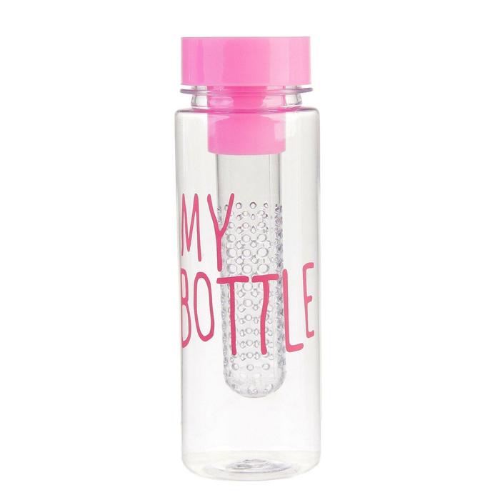 Бутылка для воды "My bottle", 500 мл, с контейнером для фруктов, 19.5 х 6.5 см, микс - фото 1883319748