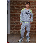 Костюм спортивный для мальчика (толстовка, брюки), рост 98-104 см, цвет серый меланж 190- M - Фото 1