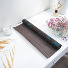 Коврик противоскользящий Доляна «Вьющиеся цветы», 45×100 см, цвет коричневый - фото 4578441