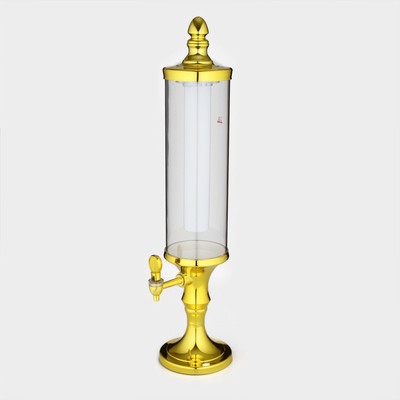 Башня пивная «Петронас», 3 л, колба для льда, подсветка, 2 батарейки AG3, пластик, золотистая