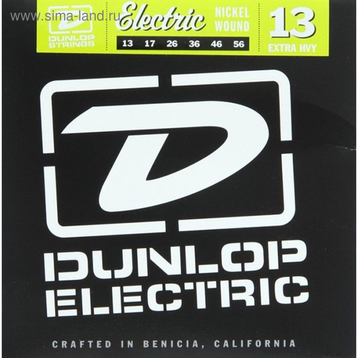 Комплект струн для электрогитары Dunlop DEN1356 никелированные, Extra Heavy, 13-56 - Фото 1