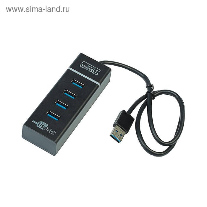 Разветвитель USB (Hub) CBR CH 157, 4 порта, поддержка plug&play, USB 2.0, черный, - Фото 1