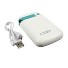 Внешний аккумулятор CBR, 2 USB, 4000 мАч, 2/1 A, фонарик, индикатор зарядки, белый - Фото 1