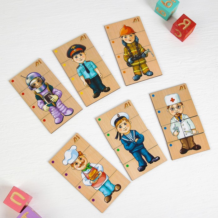Пазлы «Сложи картинку. Профессии-1» Деревянные Игрушки 42291
