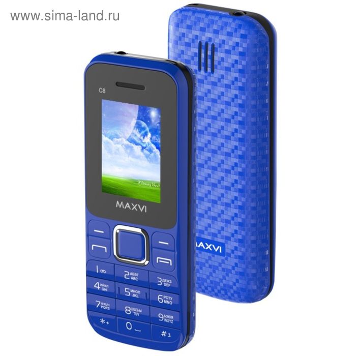 Сотовый телефон Maxvi C8, синий - Фото 1