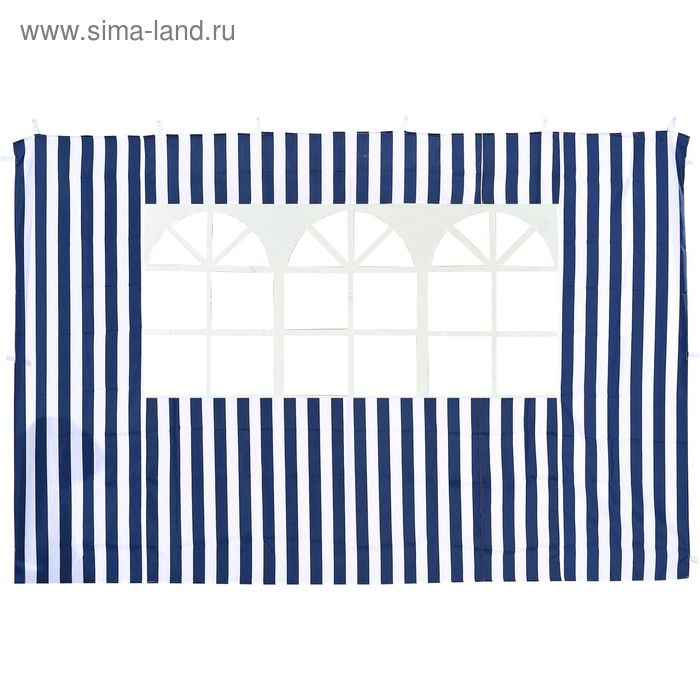 Стенка синяя с окном для садового тента-шатра №4120, 195х295 см - Фото 1