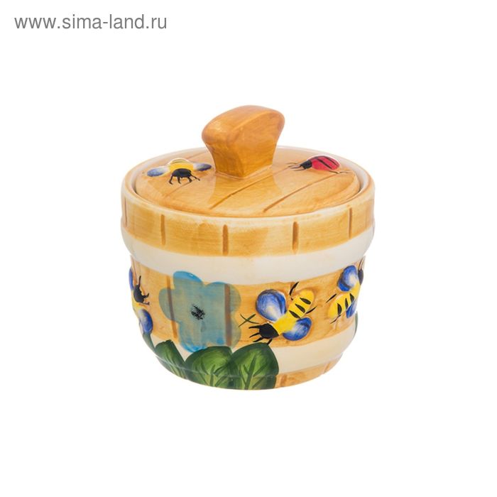 Горшочек для мёда «Пчёлки на лугу», объём 300 мл - Фото 1