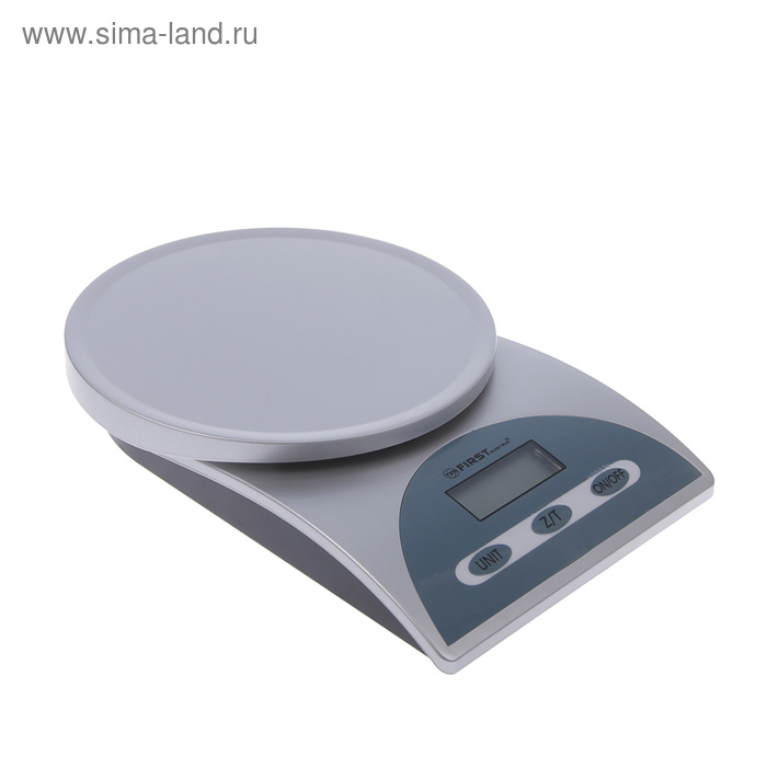 Весы кухонные FIRST FA-6405 Silver, электронные, до 5 кг, серебристые - Фото 1