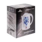 Чайник электрический "Добрыня" DO-1214, металл, 2 л, 2000 Вт, белый с синими цветами - Фото 11