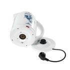 Чайник электрический "Добрыня" DO-1214, металл, 2 л, 2000 Вт, белый с синими цветами - Фото 6