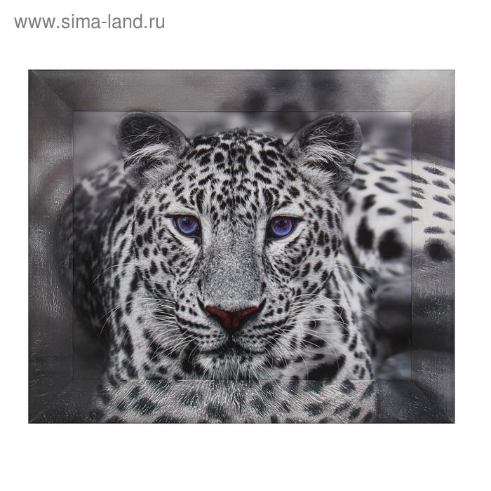 Репродукция с дорисовкой на раме "Леопард" 40*50 см - Фото 1