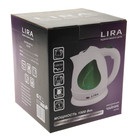 Чайник электрический LIRA LR 0105, 1.5 л, 1500 Вт, бело-зеленый - Фото 6