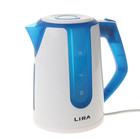 Чайник электрический LIRA LR 0103 blue, 1.7 л, 2200 Вт, подсветка, бело-синий - Фото 1