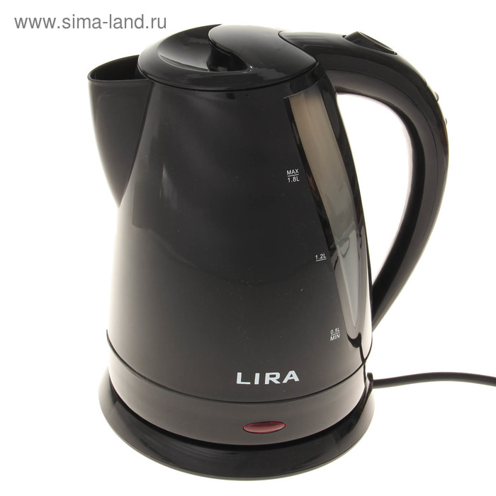 Чайник электрический LIRA LR 0113 black, 1.8 л, 1800 Вт, черный - Фото 1