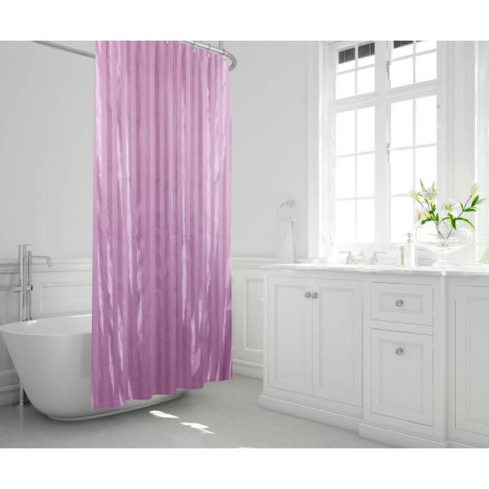 Штора для ванной Rigone, 180 х 200 см, цвет лиловый - Фото 1