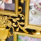 Фоторамка пластик на 5 фото 10х15 см "Ваза с цветами" золотая 31х46 см - Фото 2