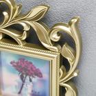 Фоторамка - коллаж на 5 фото 10×15 см, 10×10 см «Флористика», пластик, мультирамка, золотая, 40×36 см - Фото 2