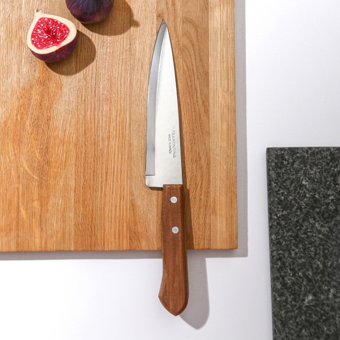 Нож поварской Tramontina Universal, лезвие 17,5 см, сталь AISI 420, деревянная рукоять - фото 1908334271