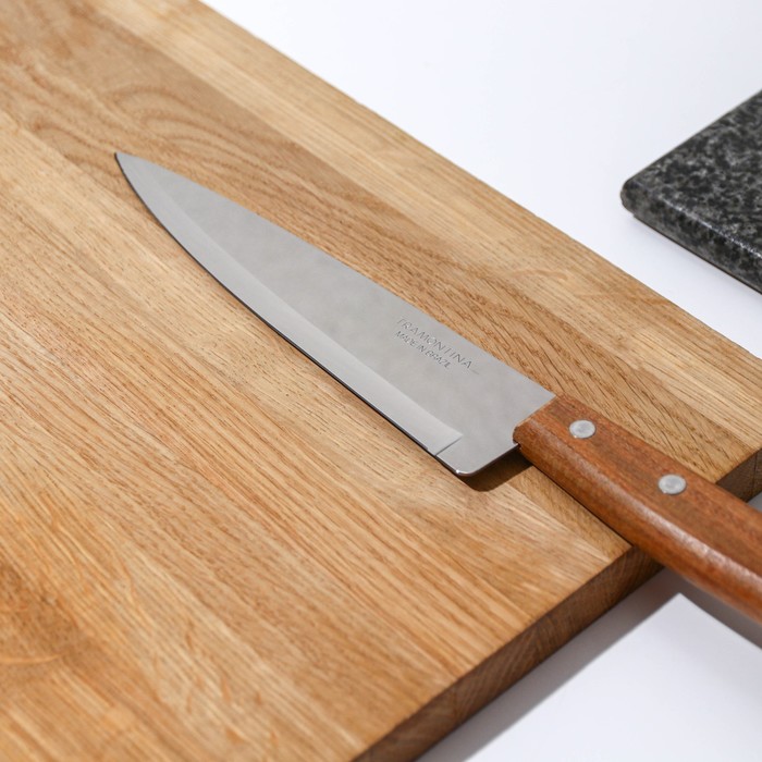 Нож поварской Tramontina Universal, лезвие 17,5 см, сталь AISI 420, деревянная рукоять - фото 1908334272