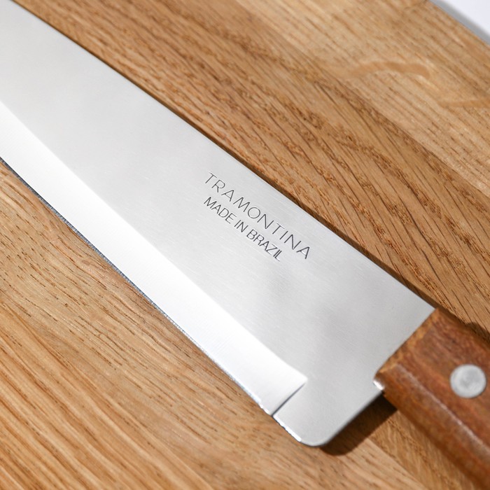 Нож поварской Tramontina Universal, лезвие 17,5 см, сталь AISI 420, деревянная рукоять - фото 1908334273