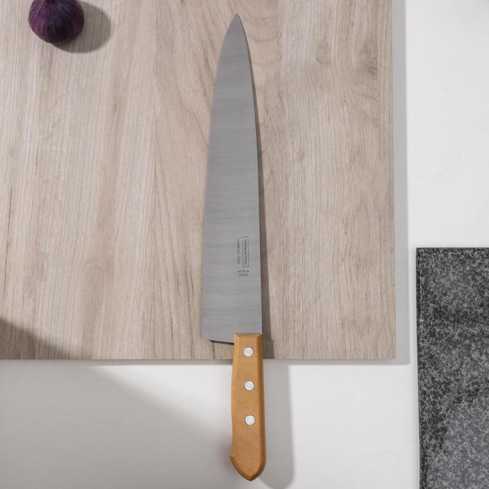 Нож кухонный Carbon поварской, лезвие 30 см, с деревянной ручкой - Фото 1