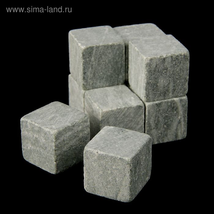 Камни для виски в мешочке , 9 шт.,натуральный стеатит, 2×2×2 см - Фото 1
