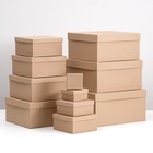 Набор квадратных коробок 11 в 1 «Крафт однотонный» 26×26×12.5 - 6.5×6.5×4 см - Фото 1