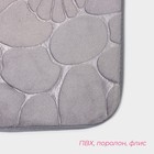 Коврики для ванной и туалета Доляна «Галька, ракушки», 2 шт., 40×50 см, 50×80 см, серые - Фото 2