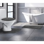 Набор ковриков для ванны и туалета 3 шт 37х46, 40х50, 50х80 см "Узор" цвет серый - Фото 2
