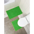 Набор ковриков для ванной и туалета Доляна «Букли», 2 шт: 40×50, 50×80 см цвет зелёный - фото 4105251