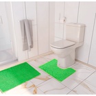 Коврики для ванной и туалета Доляна «Букли», 2 шт., 40×50 см, 50×80 см, зелёные - Фото 7