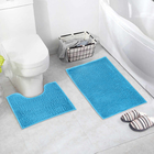 Набор ковриков для ванной и туалета «Букли», 2 шт, 40×50, 50×80 см, цвет синий - Фото 1
