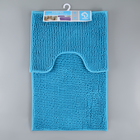 Набор ковриков для ванной и туалета «Букли», 2 шт, 40×50, 50×80 см, цвет синий - Фото 6