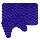 Набор ковриков для ванны и туалета 2 шт 45х50, 50х80 см, цвет синий - Фото 1