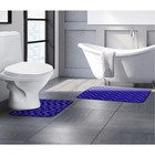Набор ковриков для ванны и туалета 2 шт 45х50, 50х80 см, цвет синий - Фото 2