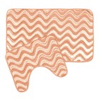 Набор ковриков для ванны и туалета 2 шт 45х50, 50х80 см, цвет бежевый - Фото 1