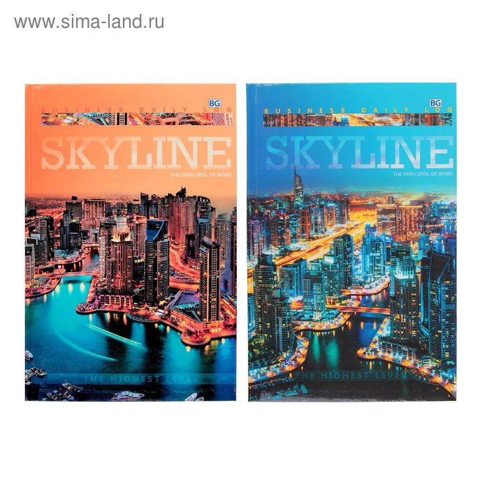 Ежедневник недатированный А5, 160 листов Skyline, твёрдая обложка, глянцевая ламинация, МИКС - Фото 1