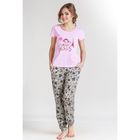 Комплект женский (футболка, брюки) "Пинк" PL1012 цвет розовый меланж, р-р 44 - Фото 2
