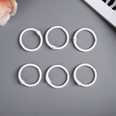 Кольца для творчества (для фотоальбомов) "Белое" набор 6 шт d=3 см