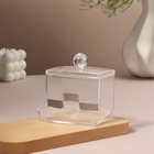 Органайзер для ватных палочек, с крышкой, 9×7×10 см, прозрачный - Фото 4