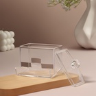 Органайзер для ватных палочек, с крышкой, 9×7×10 см, прозрачный - Фото 5