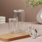 Органайзер для ватных палочек и дисков, с крышкой, 3 секции, 14×14×13 см, прозрачный - Фото 3