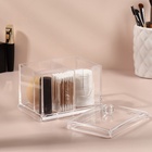 Органайзер для ватных палочек и дисков, 4 секции, 13×14×11 см, прозрачный - Фото 2