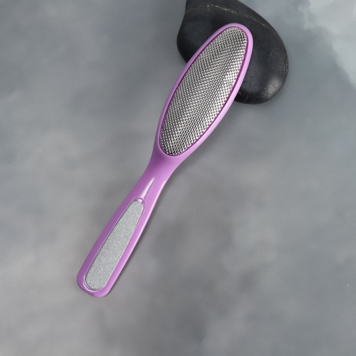 Тёрка для ног, металлическая, с пилкой на ручке, 17 см, цвет МИКС - Фото 1