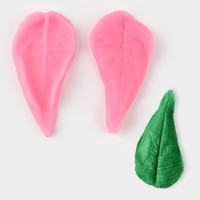 Молд «Лист длинный», силикон, 8×4 см, цвет МИКС