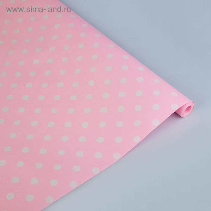 Бумага упаковочная крафт "Круги", розовая, 0.7 х 10 м - Фото 1