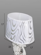 Лампа настольная с абажуром Е14 40 Вт "Павлин" белая с серебром 32х20х15 см - фото 803949084